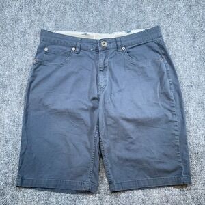 Alexander Julian Colours Shorts Mens 30 Navy Chino Flat Front 10" Inseam Stretch